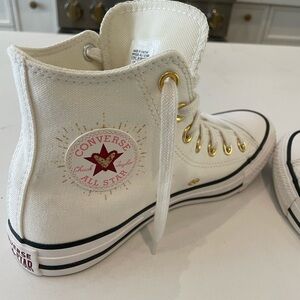 High top converse with gold details
